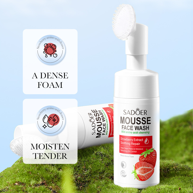 MOUSSE LIMPIADORA FACIAL CON FRUTILLA Y AMINOACIDOS 120ML · Cód. 705298