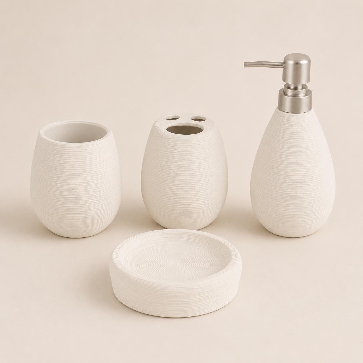 SET JABONERA , VASO, DISPENSER JABON LIQUIDO Y PORTA CEPILLO