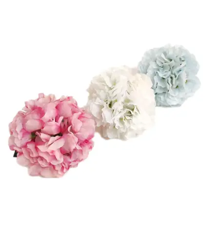 Topiario Flor De Hortensia Tela 15 Cm Varios Colores