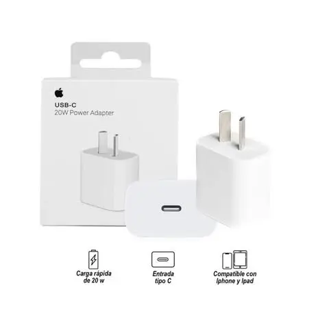 CARGADOR ORIGINAL IPHONE 20W USB-C PATA ARGENTINA