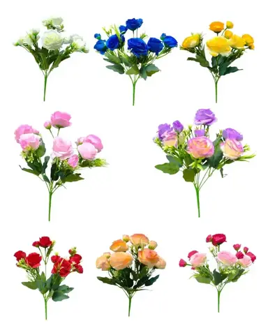 Ramo Camelia Artif Viene 6 Flores + 6 Pimpollos 31cm Deco