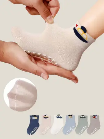 AA1476 MEDIAS DE BEBE ALGODON CON ANTIDESLIZANTE - X12