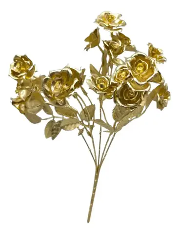 Ramo Rosa Dorada Artif Viene 20 Rosas 38cm