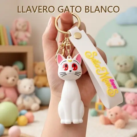 LLAVERO GATO BLANCO
