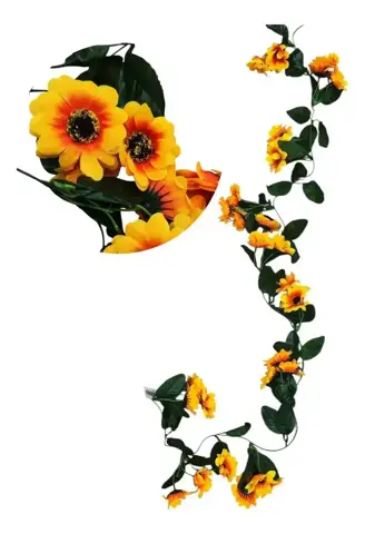 Guirnalda De Girasol Artificial 2.2m/ 39 Flores