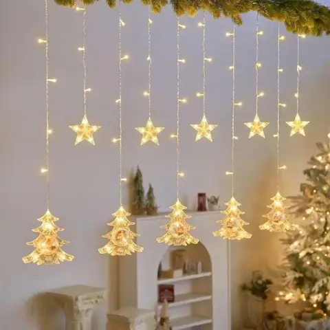 CORTINA LUZ CALIDA LED NAVIDAD