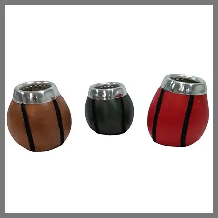 505-03 MATE DE CALABAZA FORRADO EN CUERO