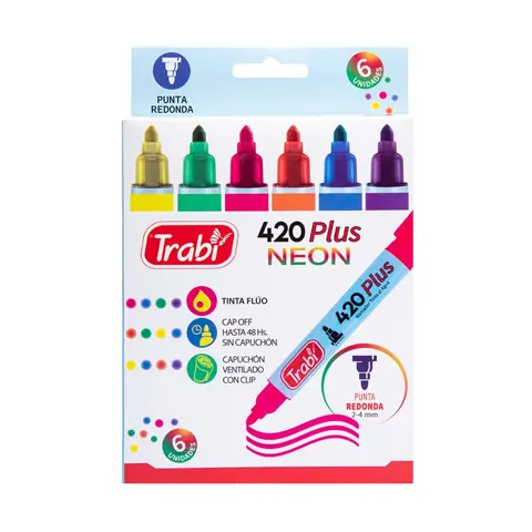 MARCADORES TRABI 420 PLUS NEON X6 FLUO 115178