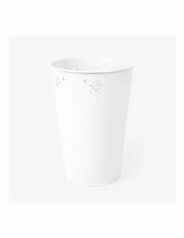 Maceta Balde Metal Blano de 19cm Alto