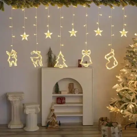 CORTINA LUZ CALIDA LED NAVIDAD