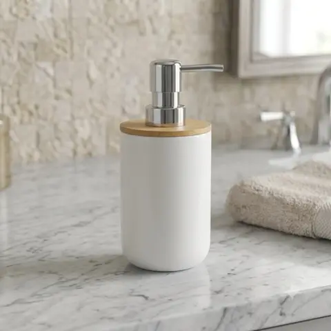 DISPENSADOR CON TAPA BAMBÚ