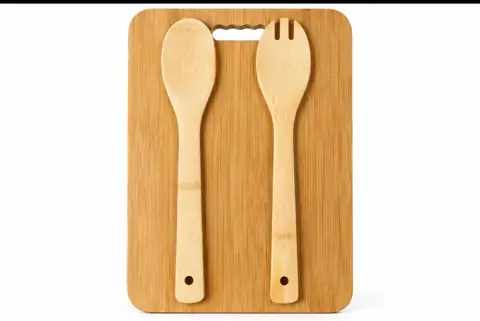 Set x2 utensillo de bambu c/tabla 23x34