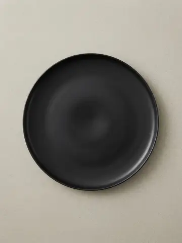 AA2662 PLATO CERAMICA REDONDO NEGRO