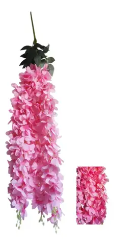 Ramo Glicina Artificial Con 5varitas Colgante Deco 80cm Alto