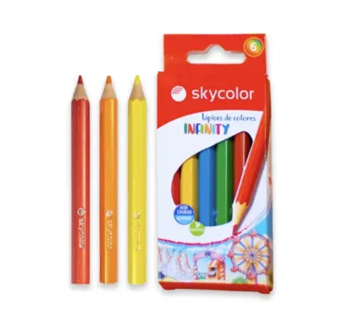 LAPIZ COLOR CORTO SKYCOLOR X6 084276