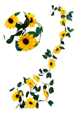 Guirnalda Flor De Girasol 10flores De 12cm 2.2mts