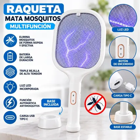 RAQUETA MATA MOSQUITO C/LUZ UV