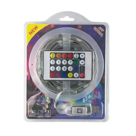 GUIRNALDA DE LUCES LED MULTICOLOR USB 10MT CON CONTROL
