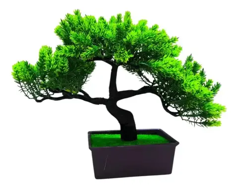 Bonsai Planta Artificial 21cm Alto C/maceta Decoración Regalo