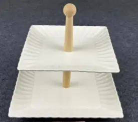 AA2690 PLATO CERAMICA CUADRADO 2 PISOS