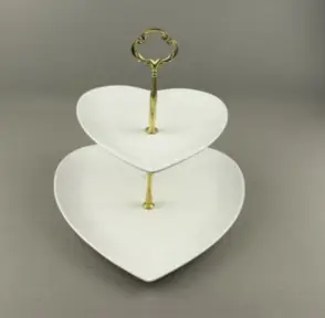 AA2675 PLATO CERAMICA FORMA DE CORAZON 2 PISOS
