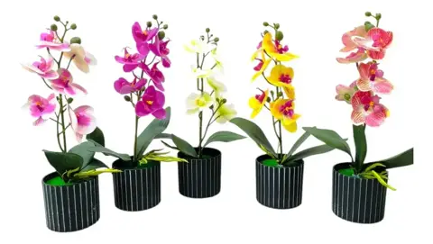 Planta Orquídea Artificial C/maceta 31.5cm