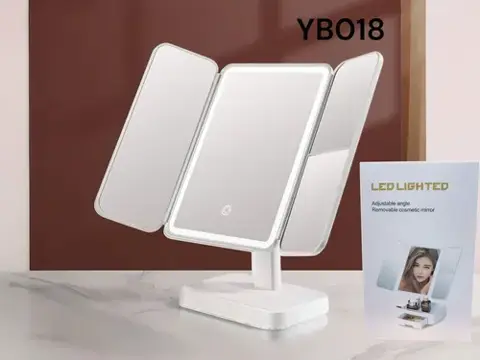 YB-002 ESPEJO DE MAQUILLAJE 3 LUCES LED RECARGABLE