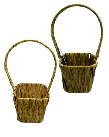 Canasta Maceta Tipo Mimbre Alto 23cm