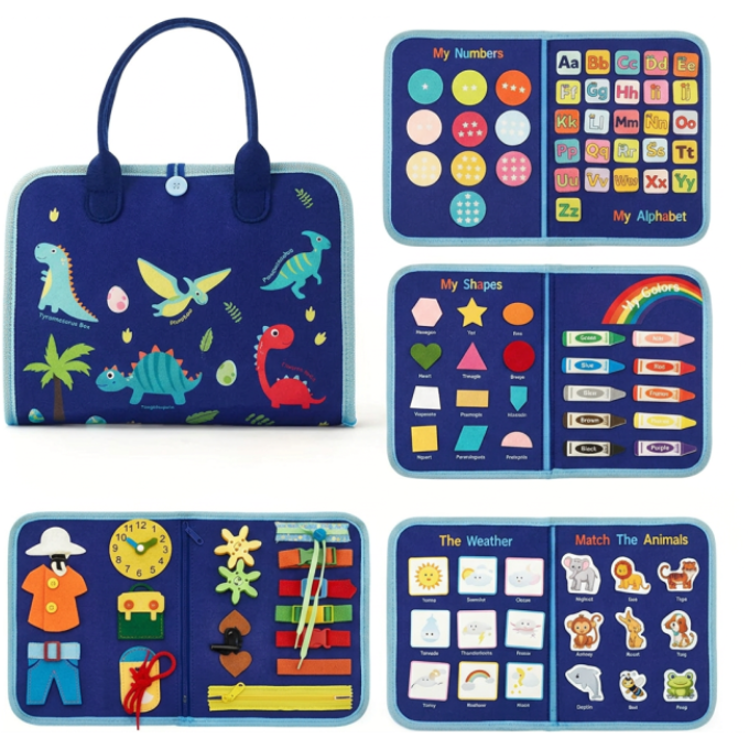 Valija Infantil Sensorial Con Velcro 5 Hojas