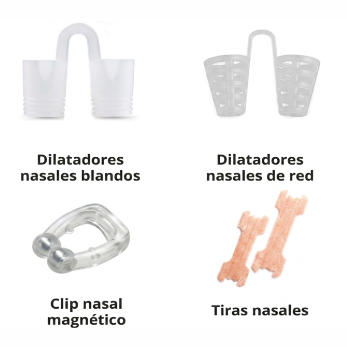 Set x 4 Dilatador Nasal Cónico Y Cilíndrico Tubo - Anti Ronquido