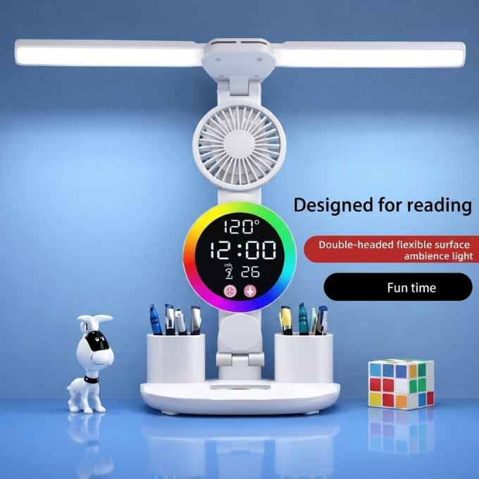 Lampara Led De Escritorio Con Ventilador