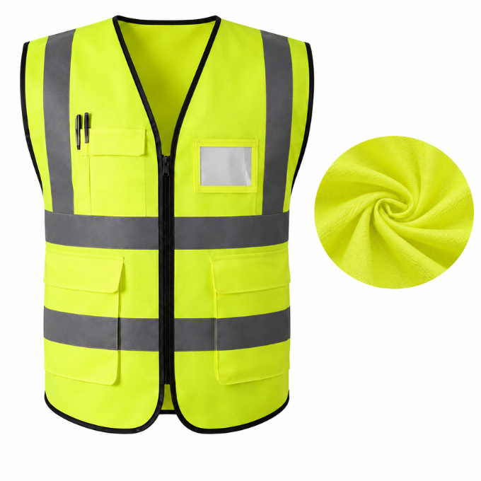 Chaleco Reflectivo De Trabajo Con Bolsillo Y Porta Identificación