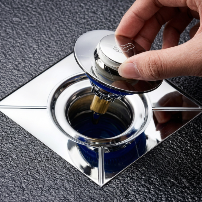Desagüe De Piso Con Tapa a Presión Acero Inox